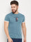 Cantabil Men Teal Round Neck T-Shirt (7135108169867)