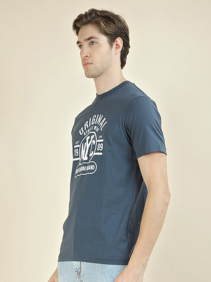 T-Shirt for Men | Breathable & Soft with Color Fastness Regular Fit Round Neck Poly Cotton Fabric Printed Pattern