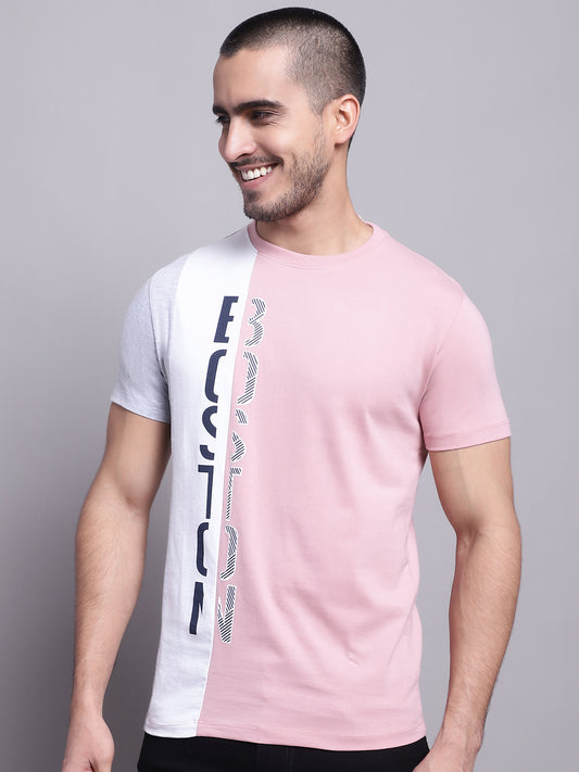 Cantabil Men Casual Dusty Pink T-Shirt (7142551126155)