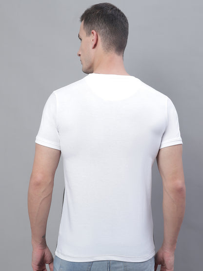 Cantabil Men White Round Neck T-Shirt (7136117948555)