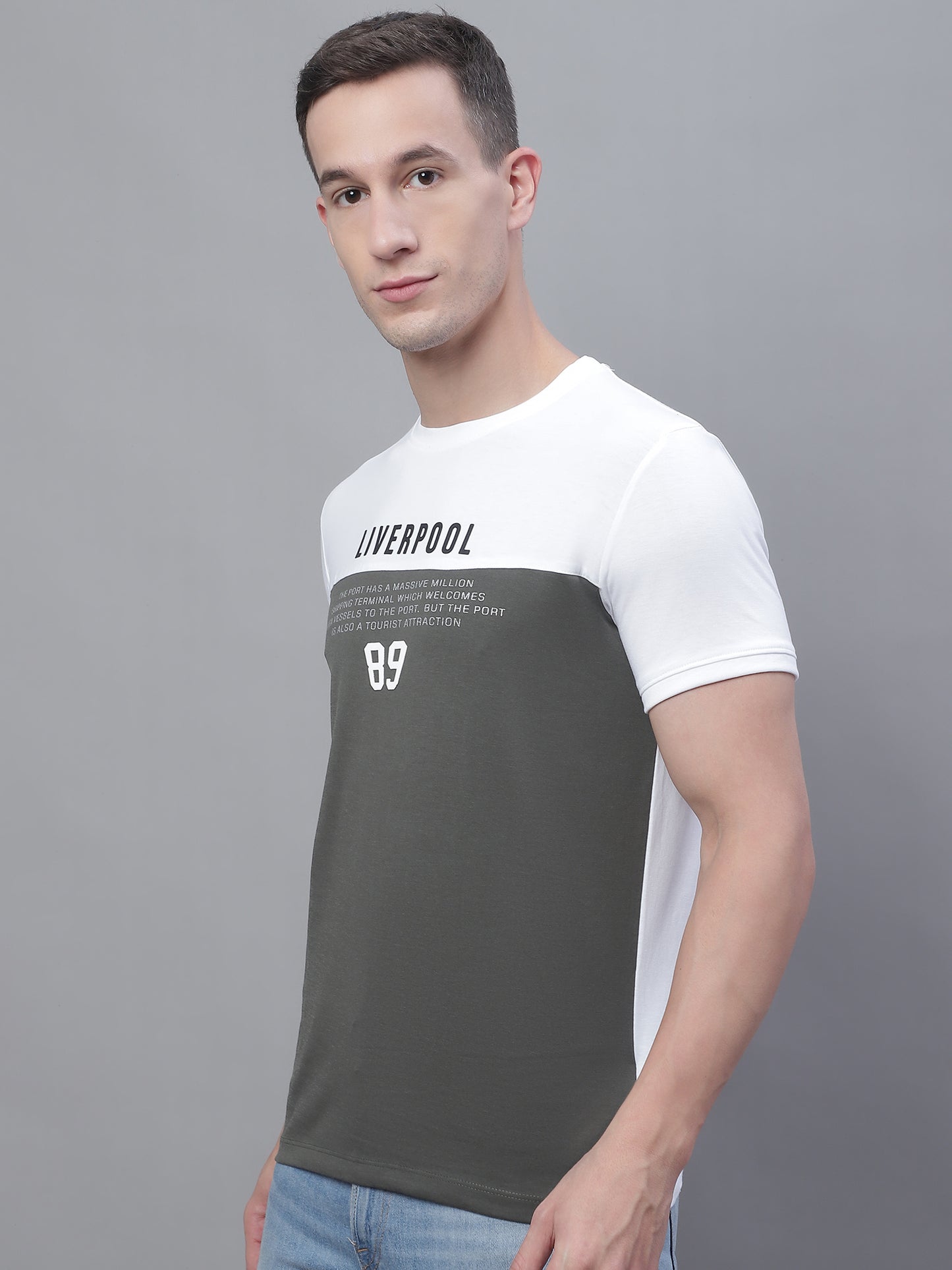 Cantabil Men White Round Neck T-Shirt (7136117948555)