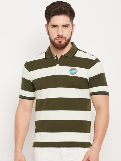 Cantabil Men Olive Polo T-Shirt (7135096045707)