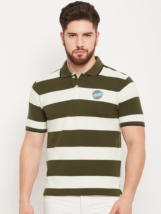 Cantabil Men Olive Polo T-Shirt (7135096045707)