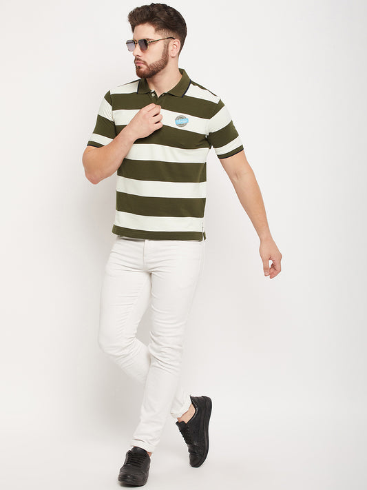 Cantabil Men Olive Polo T-Shirt (7135096045707)