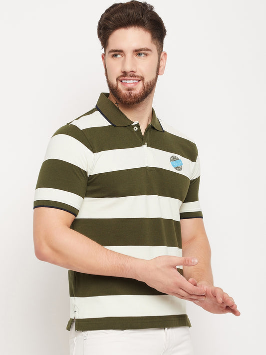 Cantabil Men Olive Polo T-Shirt (7135096045707)