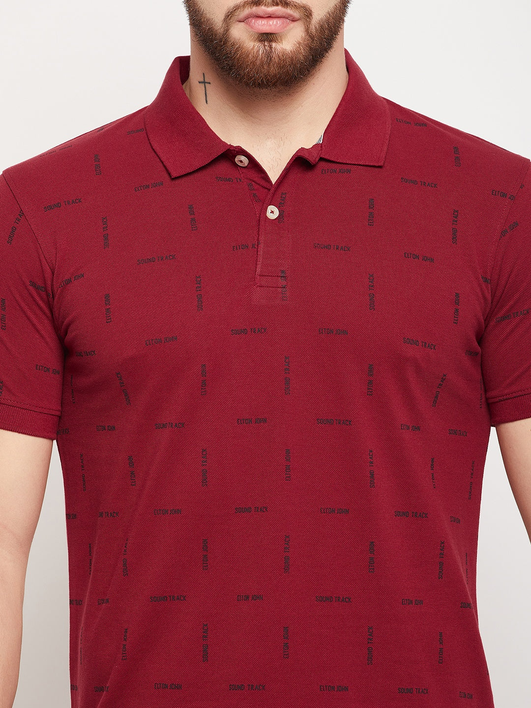 Cantabil Men Maroon Polo T-Shirt (7135099551883)