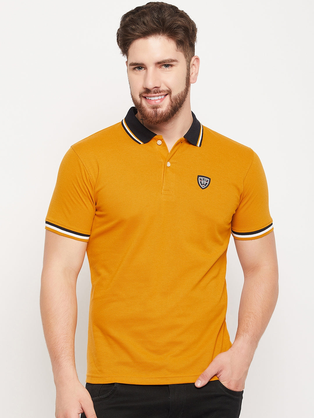 Cantabil Men Mustard Polo T-Shirt (7135101354123)