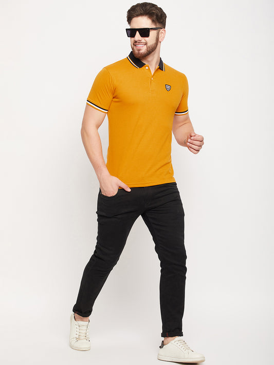 Cantabil Men Mustard Polo T-Shirt (7135101354123)