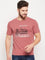 Cantabil Men Dark Pink Round Neck T-Shirt (7135129436299)