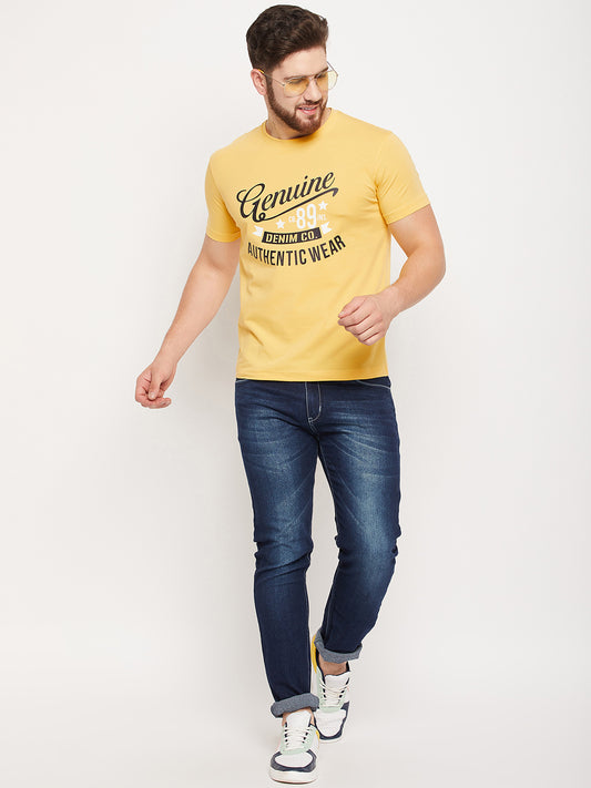 Cantabil Men Yellow T-Shirt (7135139135627)