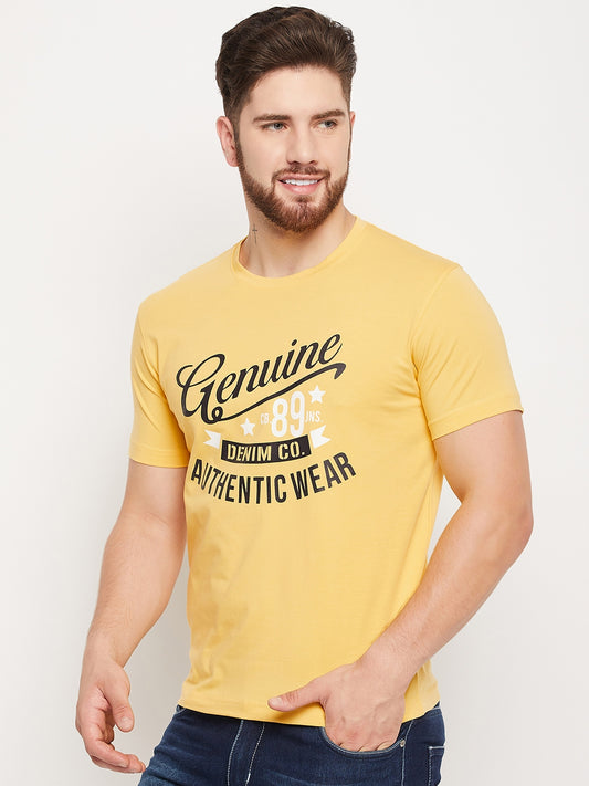 Cantabil Men Yellow T-Shirt (7135139135627)