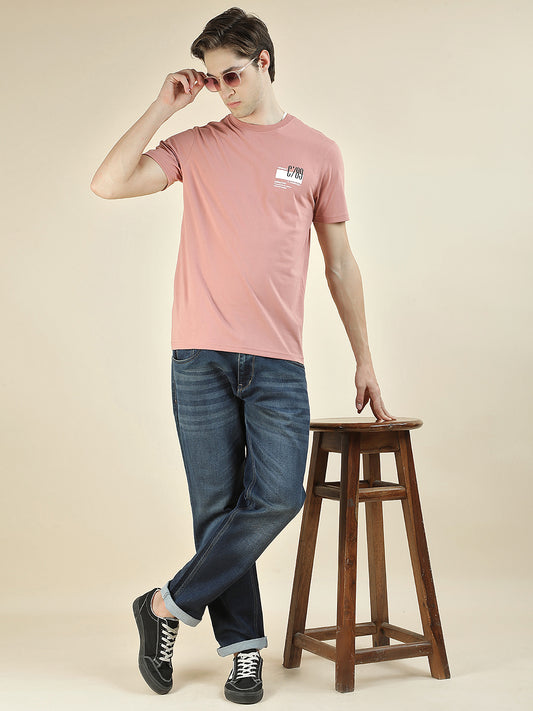 T-Shirt for Men | Breathable & Soft with Color Fastness Regular Fit Round Neck Poly Cotton Fabric Printed Pattern