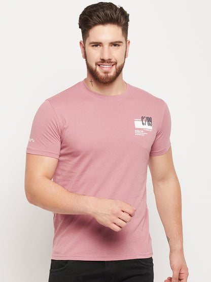 Cantabil Men Dusty Pink T-Shirt (7135509512331)