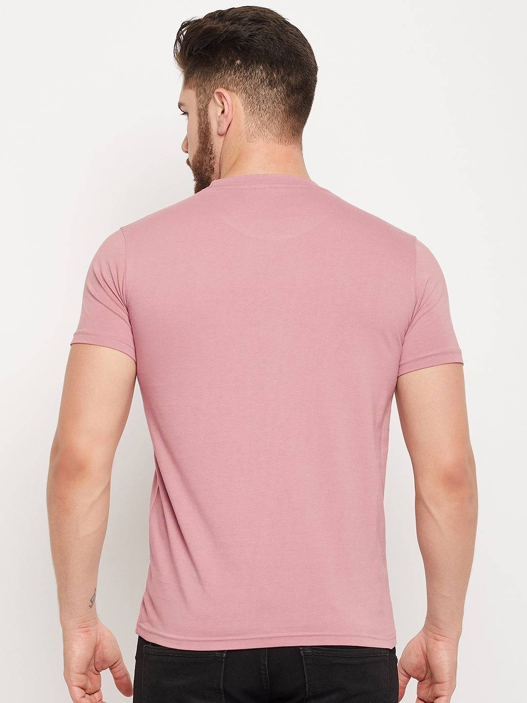 Cantabil Men Dusty Pink T-Shirt (7135509512331)