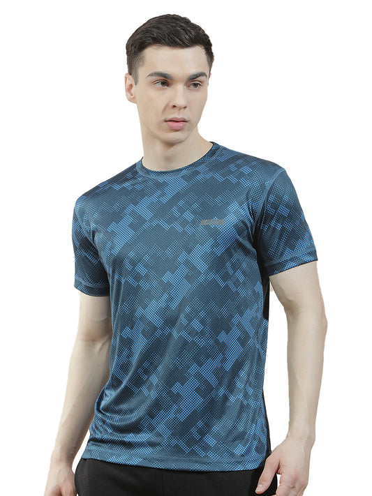 T-Shirt for Men | Breathable & Soft with Color Fastness Regular Fit Round Neck Polyester Fabric Printed Pattern