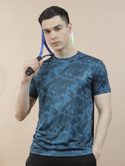 T-Shirt for Men | Breathable & Soft with Color Fastness Regular Fit Round Neck Polyester Fabric Printed Pattern