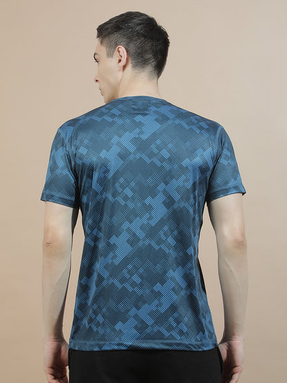 T-Shirt for Men | Breathable & Soft with Color Fastness Regular Fit Round Neck Polyester Fabric Printed Pattern