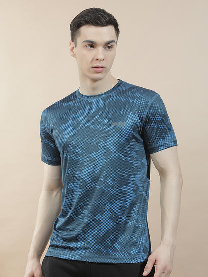 T-Shirt for Men | Breathable & Soft with Color Fastness Regular Fit Round Neck Polyester Fabric Printed Pattern