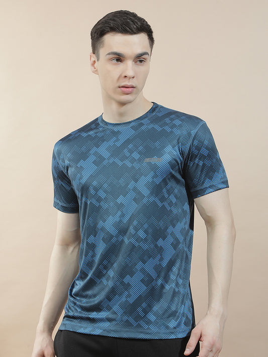 T-Shirt for Men | Breathable & Soft with Color Fastness Regular Fit Round Neck Polyester Fabric Printed Pattern