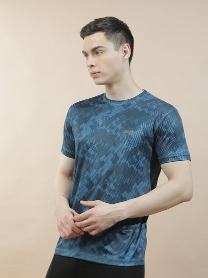 T-Shirt for Men | Breathable & Soft with Color Fastness Regular Fit Round Neck Polyester Fabric Printed Pattern