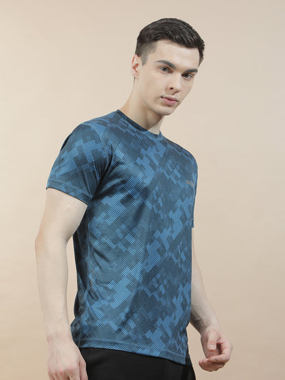 T-Shirt for Men | Breathable & Soft with Color Fastness Regular Fit Round Neck Polyester Fabric Printed Pattern
