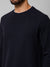 Cantabil Solid Navy Blue Full Sleeves Round Neck Regular Fit Casual Sweatshirt For Men