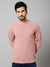 Cantabil Solid Pink Full Sleeves Round Neck Regular Fit Casual Sweatshirt for Mens