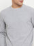 Cantabil Solid Grey Full Sleeves Round Neck Regular Fit Casual Sweatshirt for Men