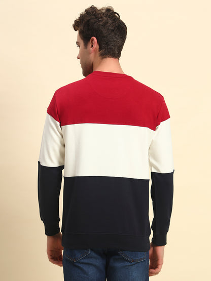 T-Shirt for Men l Breathable & Soft with Color Fastness Regular Fit Poly Cotton Fabric Colour Block Pattern