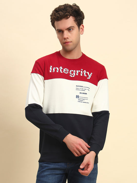 T-Shirt for Men l Breathable & Soft with Color Fastness Regular Fit Poly Cotton Fabric Colour Block Pattern