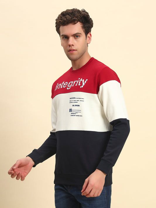 T-Shirt for Men l Breathable & Soft with Color Fastness Regular Fit Poly Cotton Fabric Colour Block Pattern