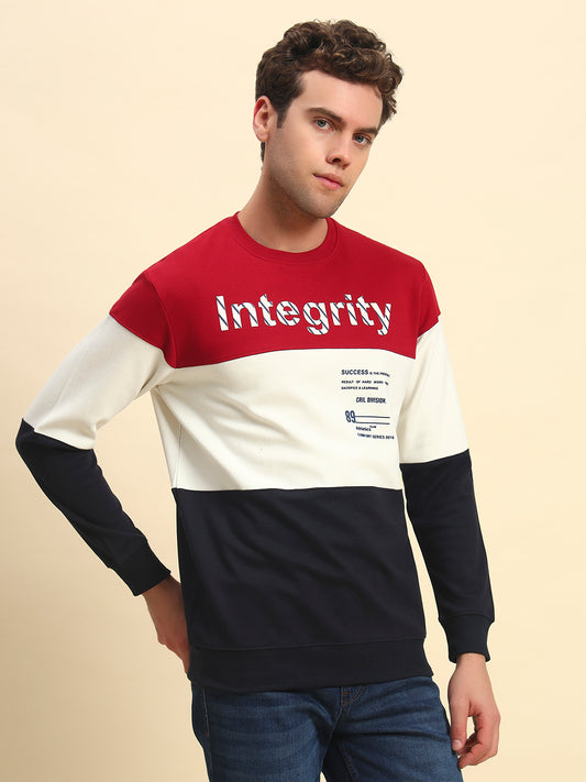 T-Shirt for Men l Breathable & Soft with Color Fastness Regular Fit Poly Cotton Fabric Colour Block Pattern