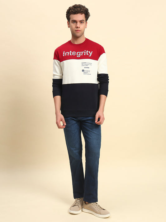 T-Shirt for Men l Breathable & Soft with Color Fastness Regular Fit Poly Cotton Fabric Colour Block Pattern