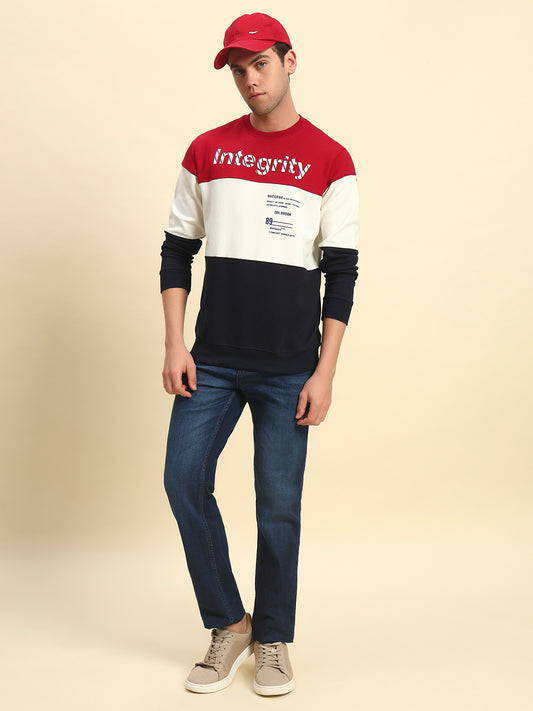 T-Shirt for Men l Breathable & Soft with Color Fastness Regular Fit Poly Cotton Fabric Colour Block Pattern