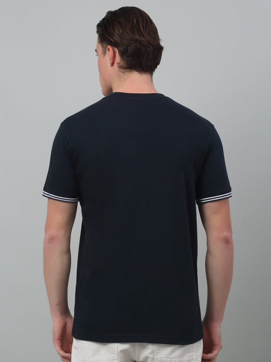T-Shirt for Men | Breathable & Soft with Color Fastness Regular Fit Round Neck Poly Cotton Fabric Printed Pattern