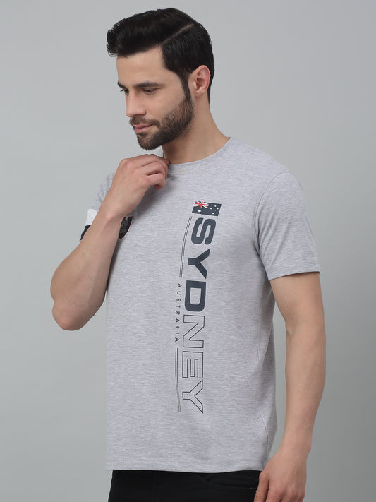 T-Shirt for Men | Breathable & Soft with Color Fastness Regular Fit Round Neck Poly Cotton Fabric Printed Pattern