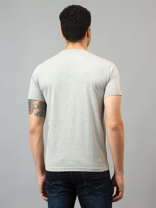 T-Shirt for Men | Breathable & Soft with Color Fastness Regular Fit Round Neck Poly Cotton Fabric Printed Pattern