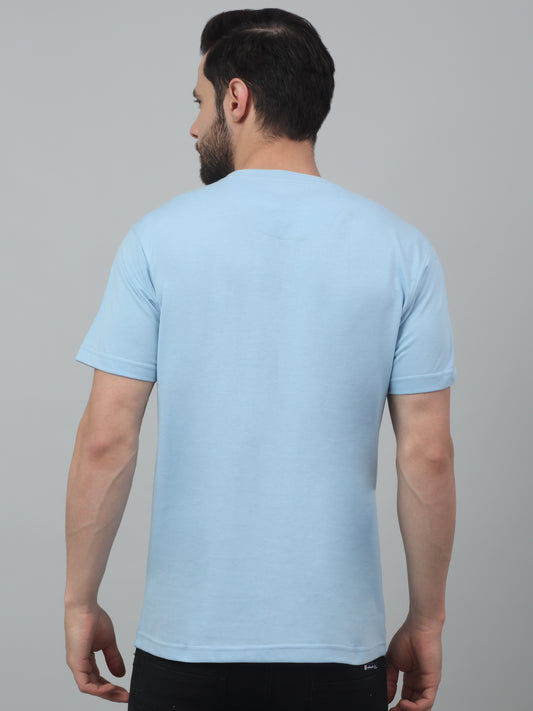 T-Shirt for Men | Breathable & Soft with Color Fastness Regular Fit Round Neck Poly Cotton Fabric Printed Pattern