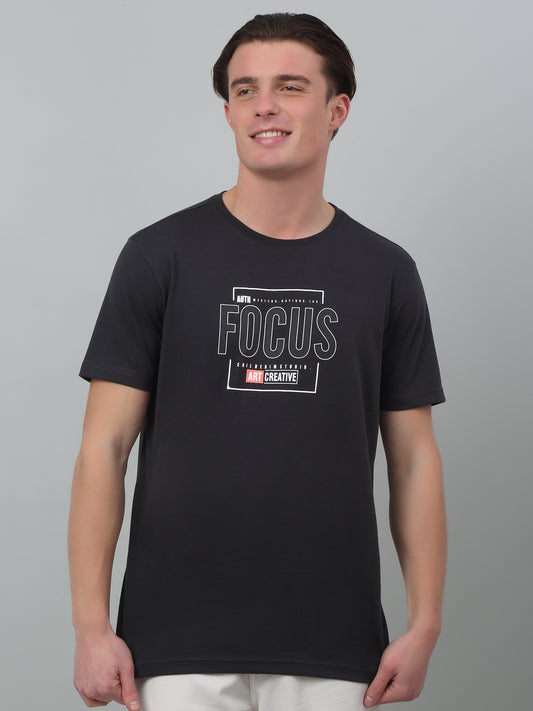 T-Shirt for Men | Breathable & Soft with Color Fastness Regular Fit Round Neck Poly Cotton Fabric Printed Pattern