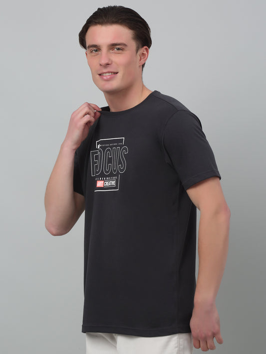 T-Shirt for Men | Breathable & Soft with Color Fastness Regular Fit Round Neck Poly Cotton Fabric Printed Pattern