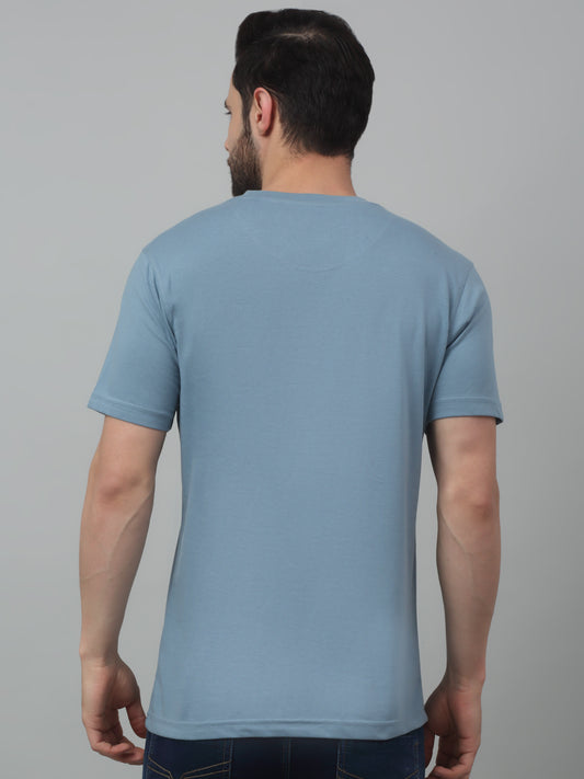 T-Shirt for Men | Breathable & Soft with Color Fastness Regular Fit Round Neck Poly Cotton Fabric Printed Pattern