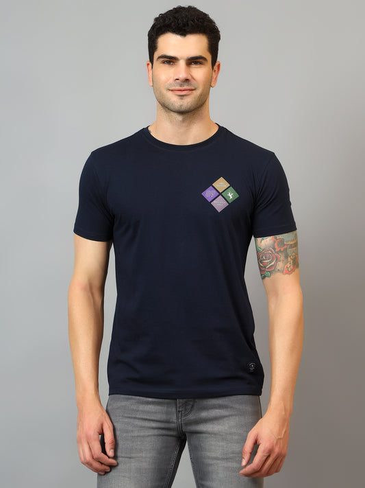 T-Shirt for Men | Breathable & Soft with Color Fastness Regular Fit Round Neck Poly Cotton Fabric Solid Pattern