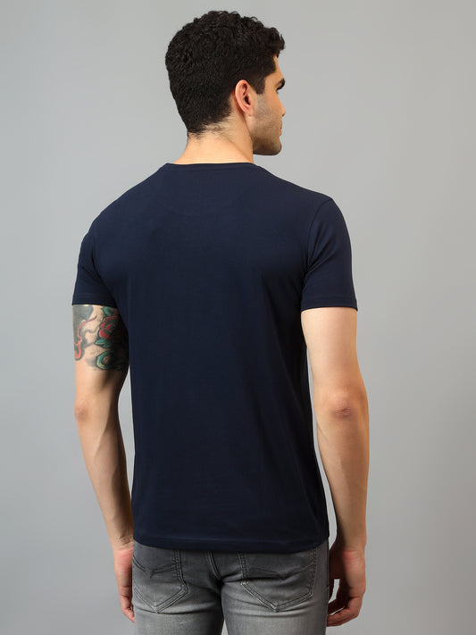 T-Shirt for Men | Breathable & Soft with Color Fastness Regular Fit Round Neck Poly Cotton Fabric Solid Pattern