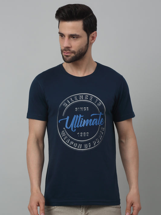 T-Shirt for Men | Breathable & Soft with Color Fastness Regular Fit Round Neck Poly Cotton Fabric Printed Pattern