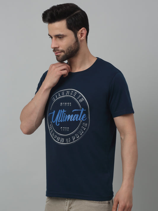 T-Shirt for Men | Breathable & Soft with Color Fastness Regular Fit Round Neck Poly Cotton Fabric Printed Pattern