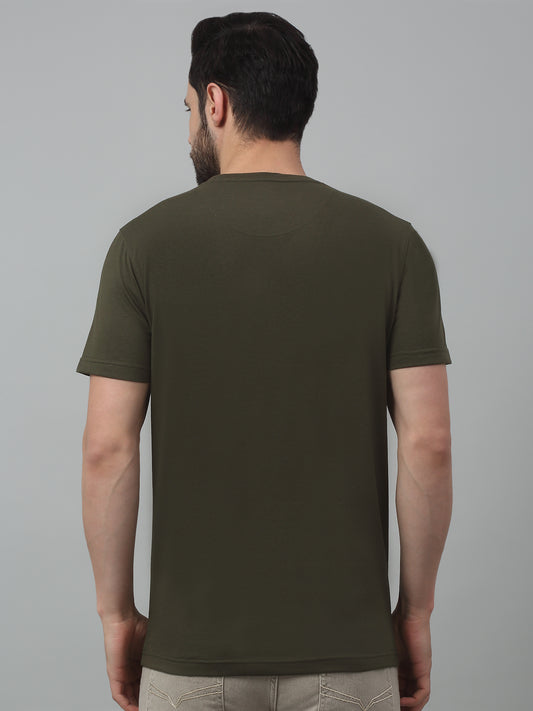 T-Shirt for Men | Breathable & Soft with Color Fastness Regular Fit Round Neck Poly Cotton Fabric Printed Pattern