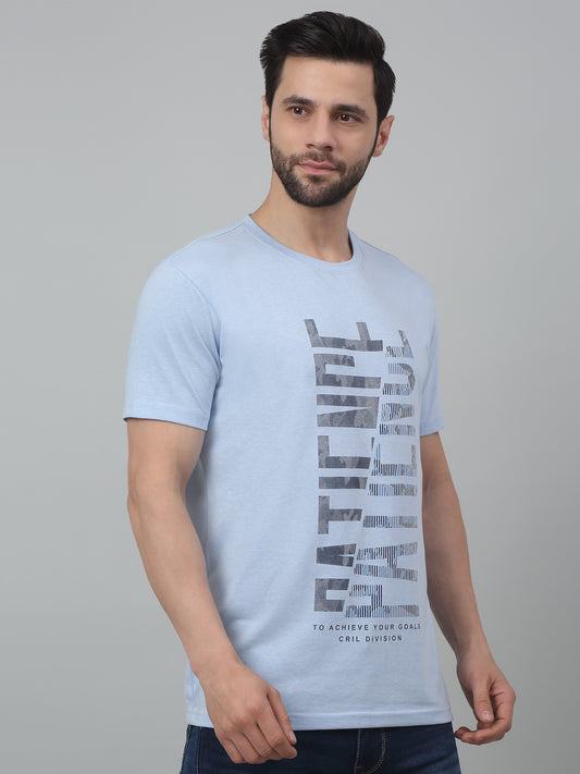 T-Shirt for Men | Breathable & Soft with Color Fastness Regular Fit Round Neck Poly Cotton Fabric Printed Pattern