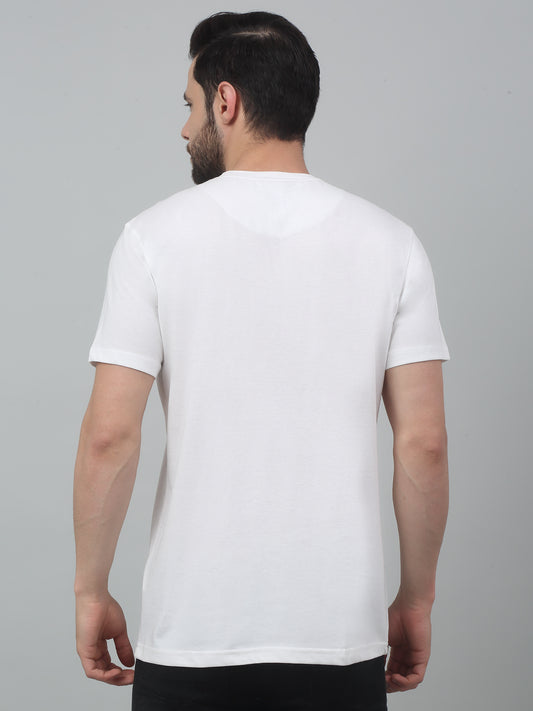 T-Shirt for Men | Breathable & Soft with Color Fastness Regular Fit Round Neck Poly Cotton Fabric Printed Pattern