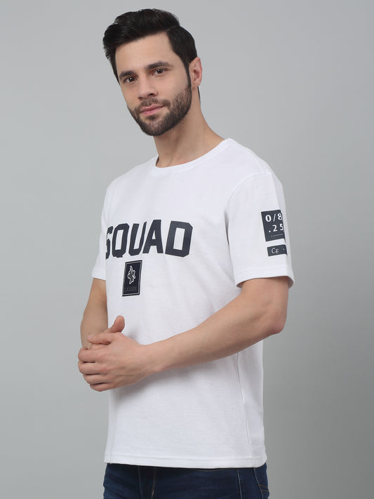 T-Shirt for Men | Breathable & Soft with Color Fastness Regular Fit Round Neck Poly Cotton Fabric Printed Pattern