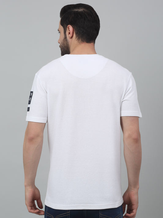 T-Shirt for Men | Breathable & Soft with Color Fastness Regular Fit Round Neck Poly Cotton Fabric Printed Pattern